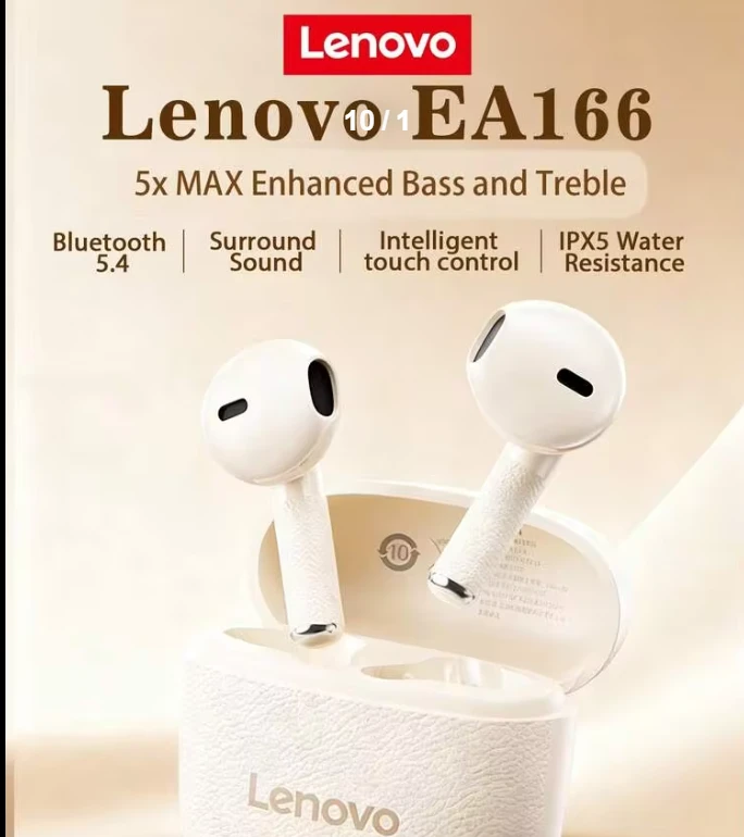 سماعات Lenovo بلوتوث 5.4 – صوت عالي الجودة مع عزل ضوضاء للمكالمات